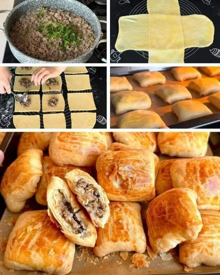 Open-hand gepofte gehaktballetjes op een serveerschaal