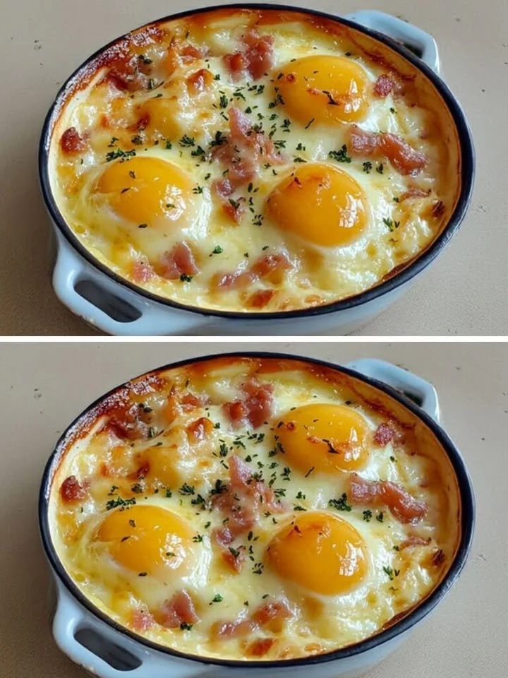 Rustieke gebakken eieren bereid met verse ingrediënten